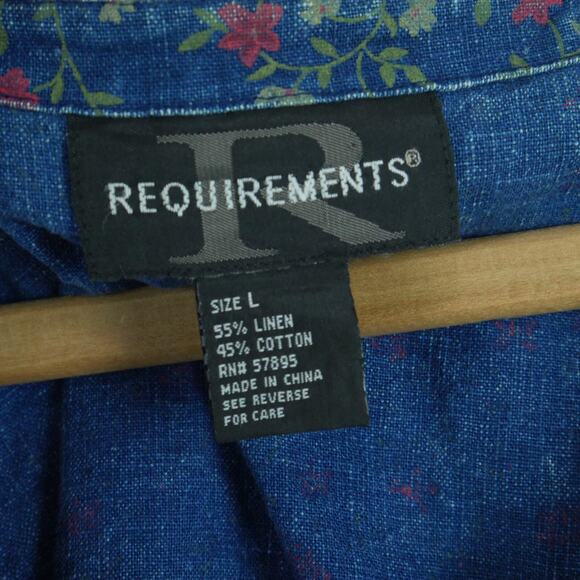 Vintage M L Top Skirt Set Linen Blend 90s Cottagecore Midi Floral Prairie Modest - Picture 4 of 11